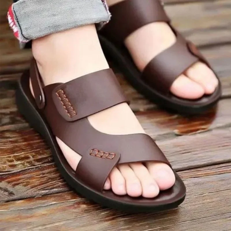 Мужские новые стильные повседневные тапочки на толстой подошве с мягкой