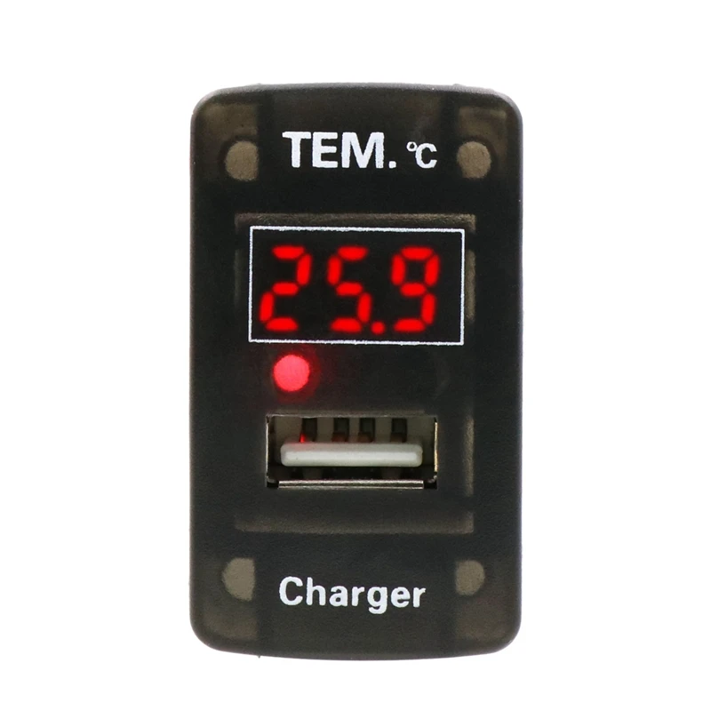

Car USB Adapter DC12V 2.1A With Temperature Display Socket Charger Adapter For Honda