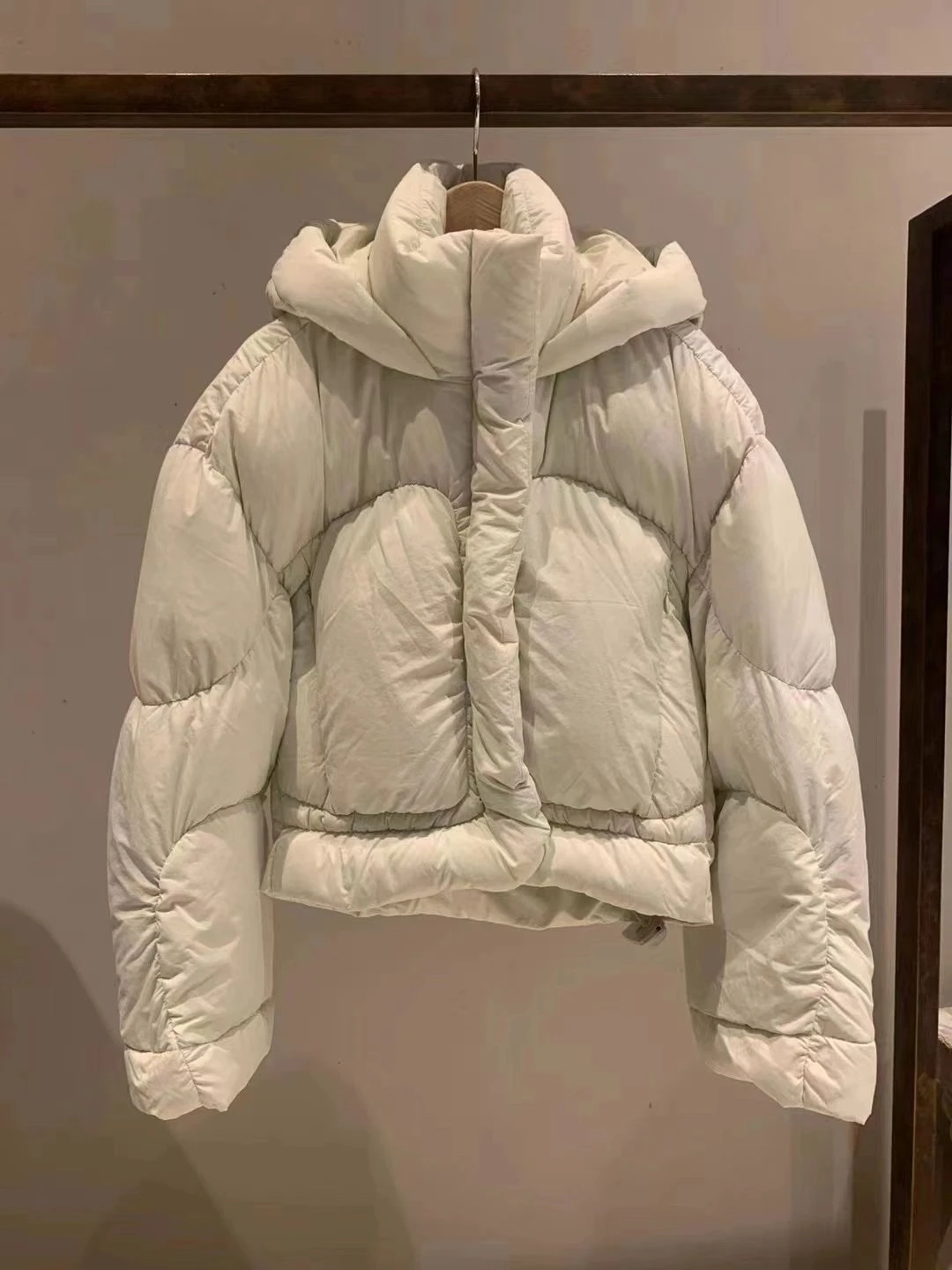 

2023 Women's Clothing Hooded White Short down Jacket Winter New