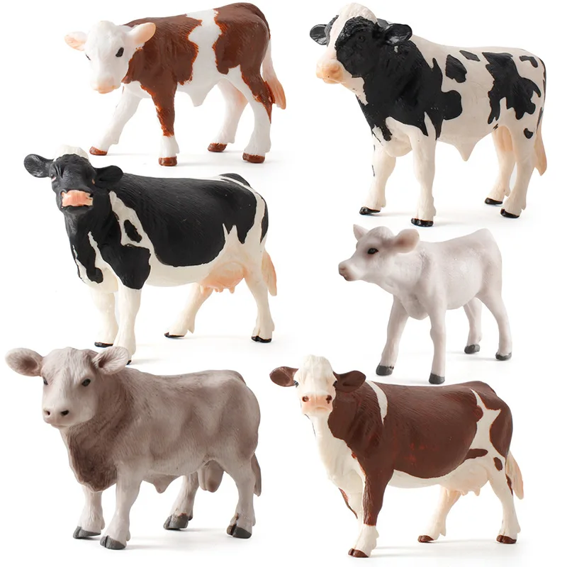 

Зоопарк ферма Забавные игрушки модель корова экшн-фигурка Имитация животных пластиковые модели для детей детские развивающие игрушки пода...