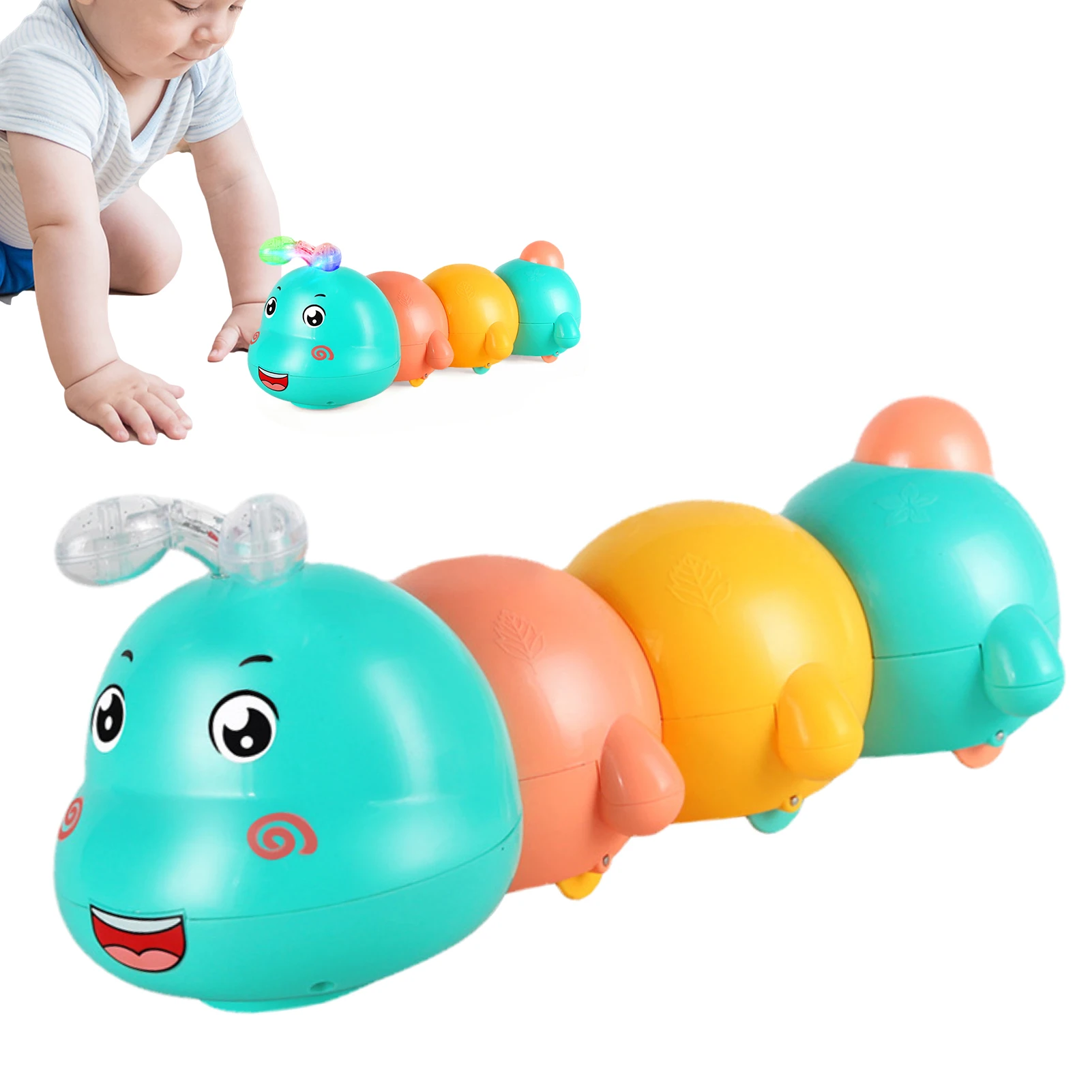 

Adorable Crawling Caterpillar Baby Toy Early Educational Electric Relaxing Musical Toys For Infants Birthday Gifts Random Color