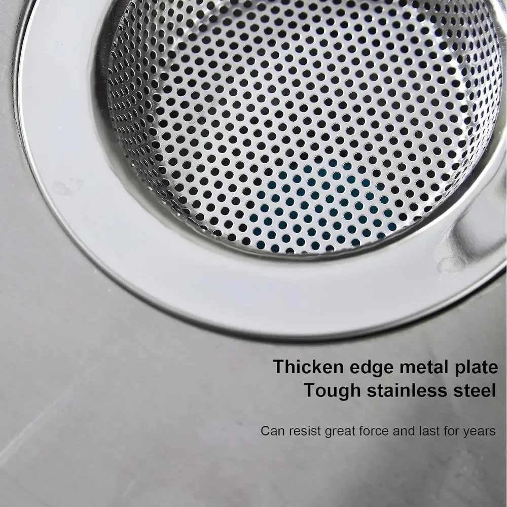 For 2 Pcs Kitchen Sink Filter Made of Stainless Steel with A Wide Edge and Diameter Approximately 11 Centimeters