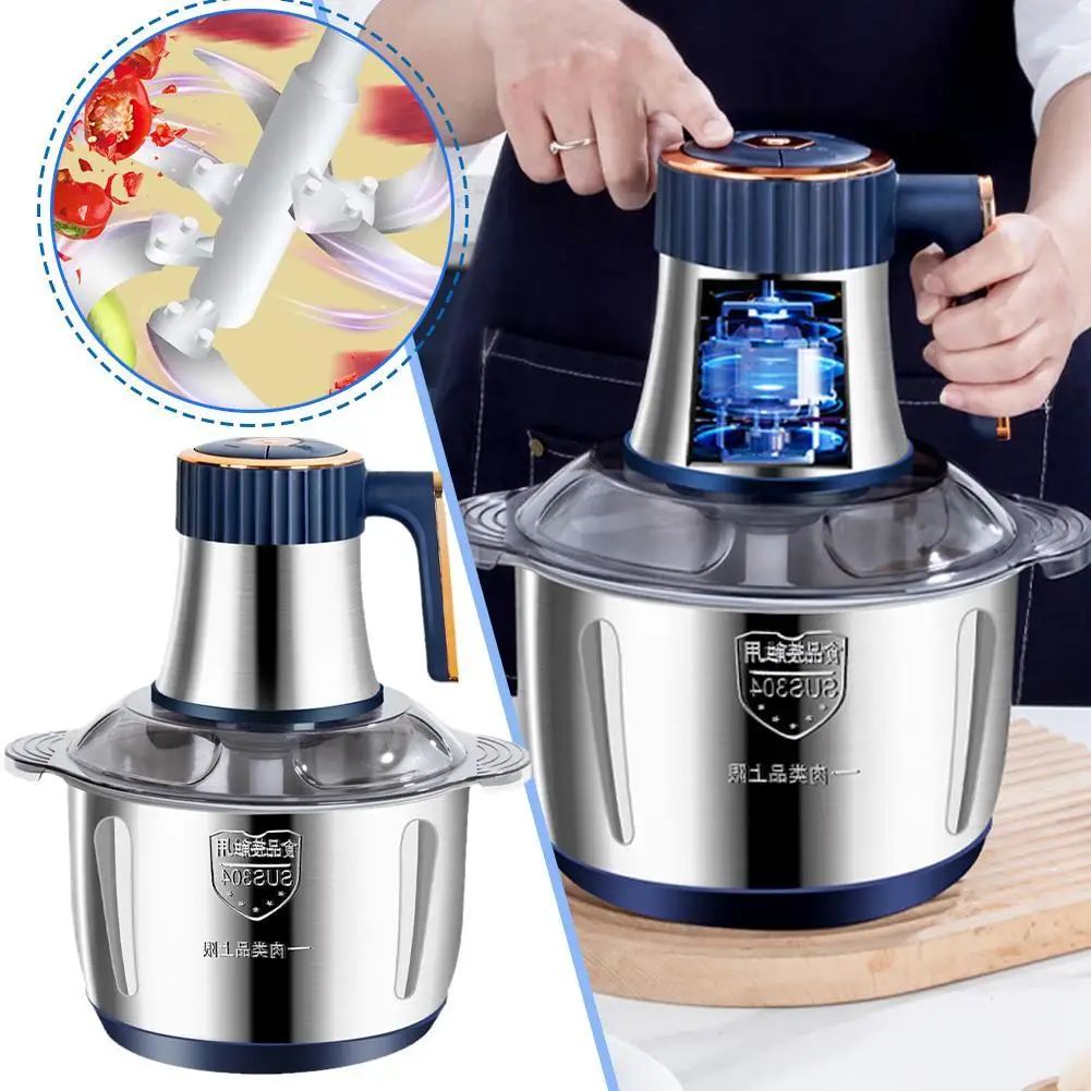 

Electric Food Chopper Meat Grinder Vegetable Fruit Garlic Crusher Mincer Masher Cooking Machine Stainless Steel Kitchen Tools