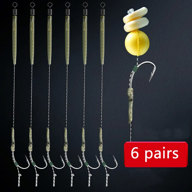 

6pcs/pack Ronnie Fishing Rig Group Sub-Line Fish Hook European Carp Fishing Float Bait Type Fish Tackle Pesca Iscas Tools