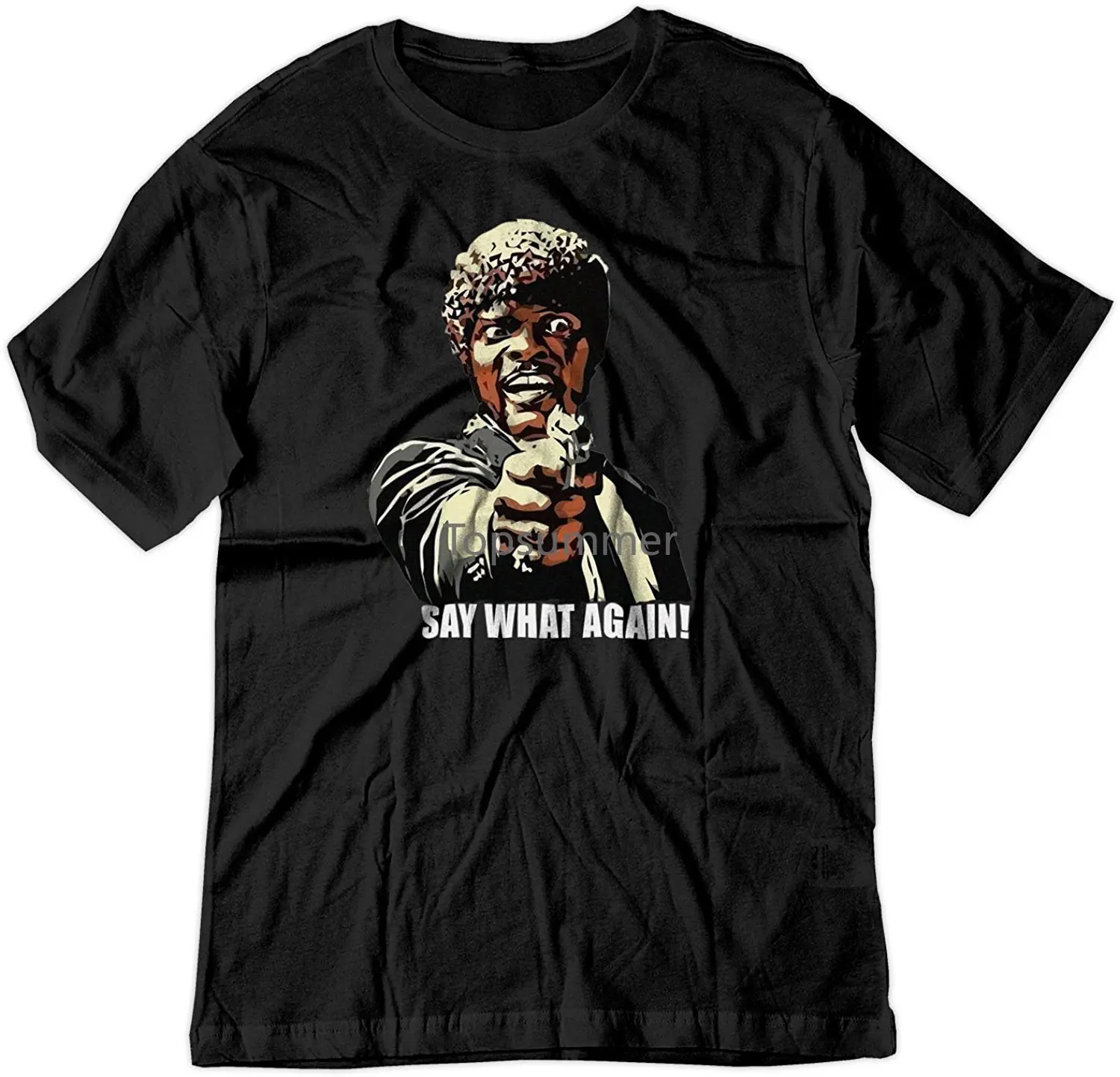 

2019 Summer Style Fashion Men'S Say What Again! Pulp Fiction Jules Samuel L Jackson Shirt Tee Shirt