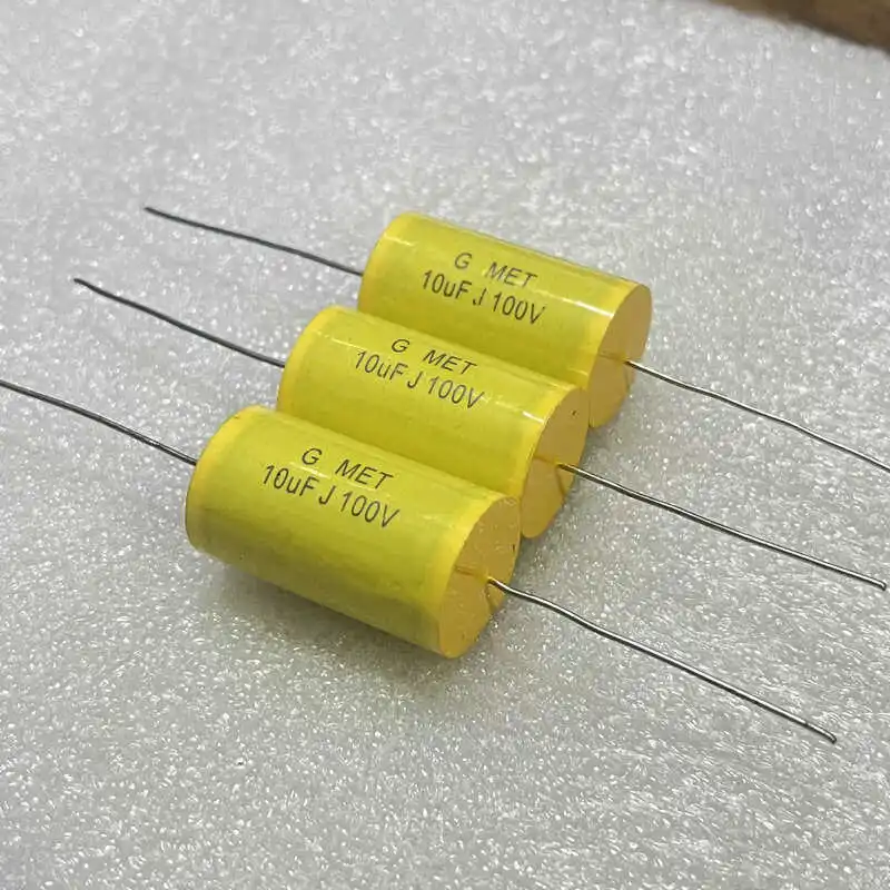 5 шт./лот MET 100 В 10 мкФ J 106J 10.0J 10mfd осевой пленочный конденсатор с разделением
