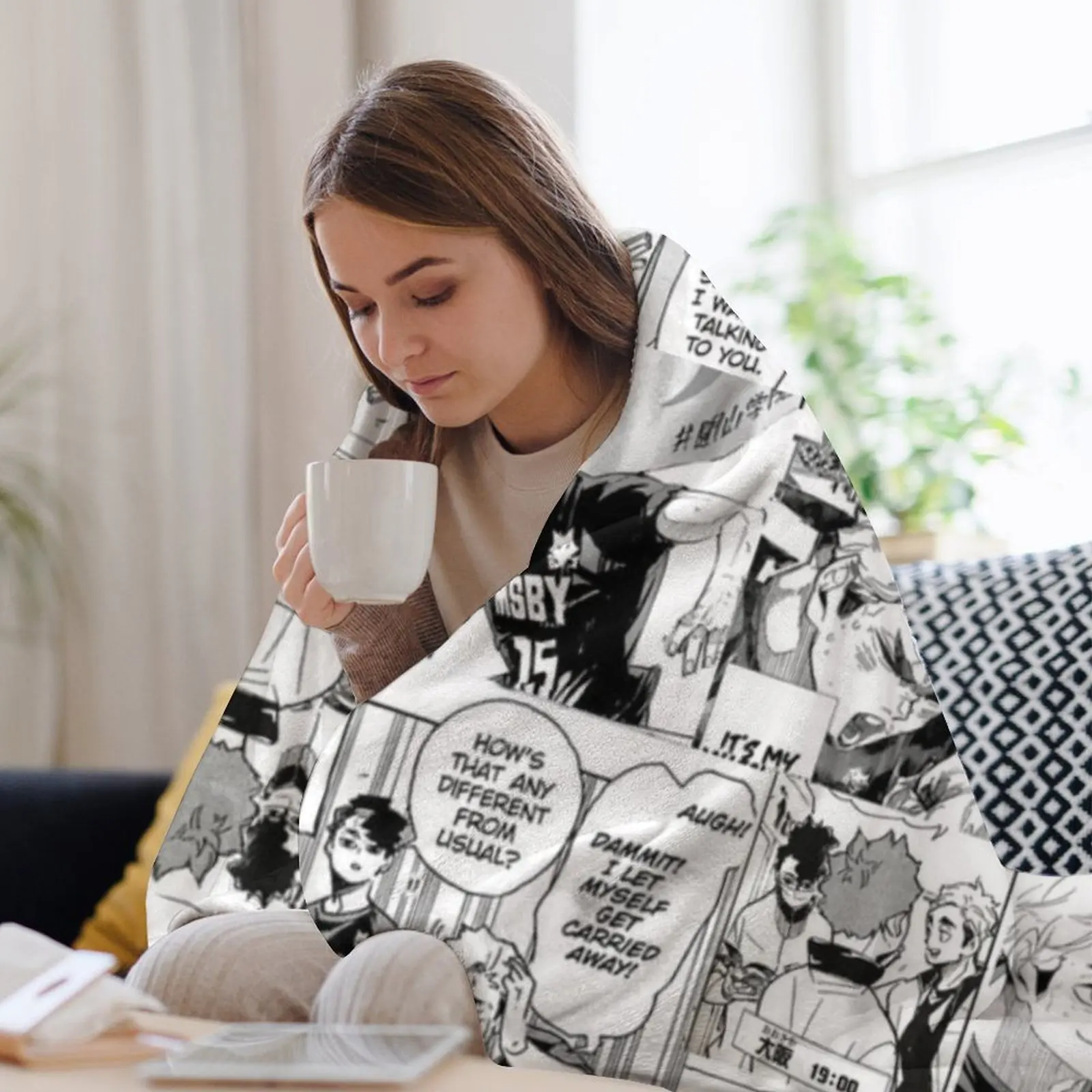 Sakuatsu (Atsumu and Sakusa) Timeskip Манга Панели Плед Летнее постельное белье Теплые зимние