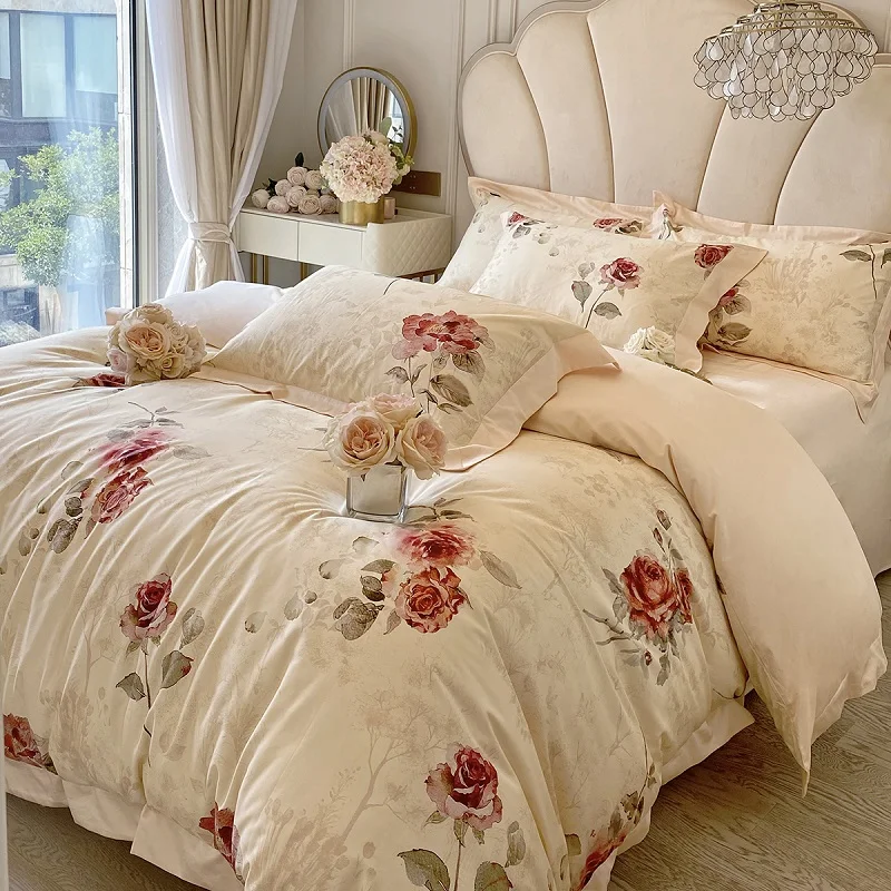 

Комплект постельного белья Fat Fairy HOME TEXTILE Французская роза Египетский хлопок 4 шт