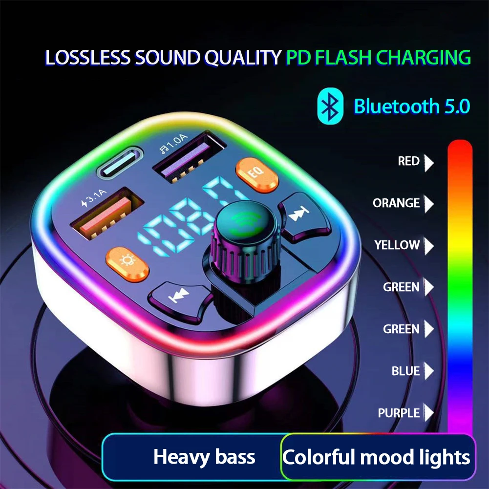 

FM-трансмиттер с поддержкой Bluetooth 5,0 и 2 USB-портами