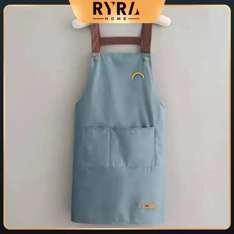

Korena Style Fashion Kitchen Apron Anti-oil Dirty Sleeveless Apron Waterproof And Oil-proof With 2 Pockets Kitchen Work Waist