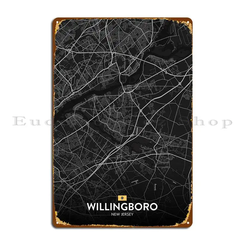 

Willingboro NJ Metal Plaque Poster Pub Garage Vintage Iron Plaques Tin Sign Poster