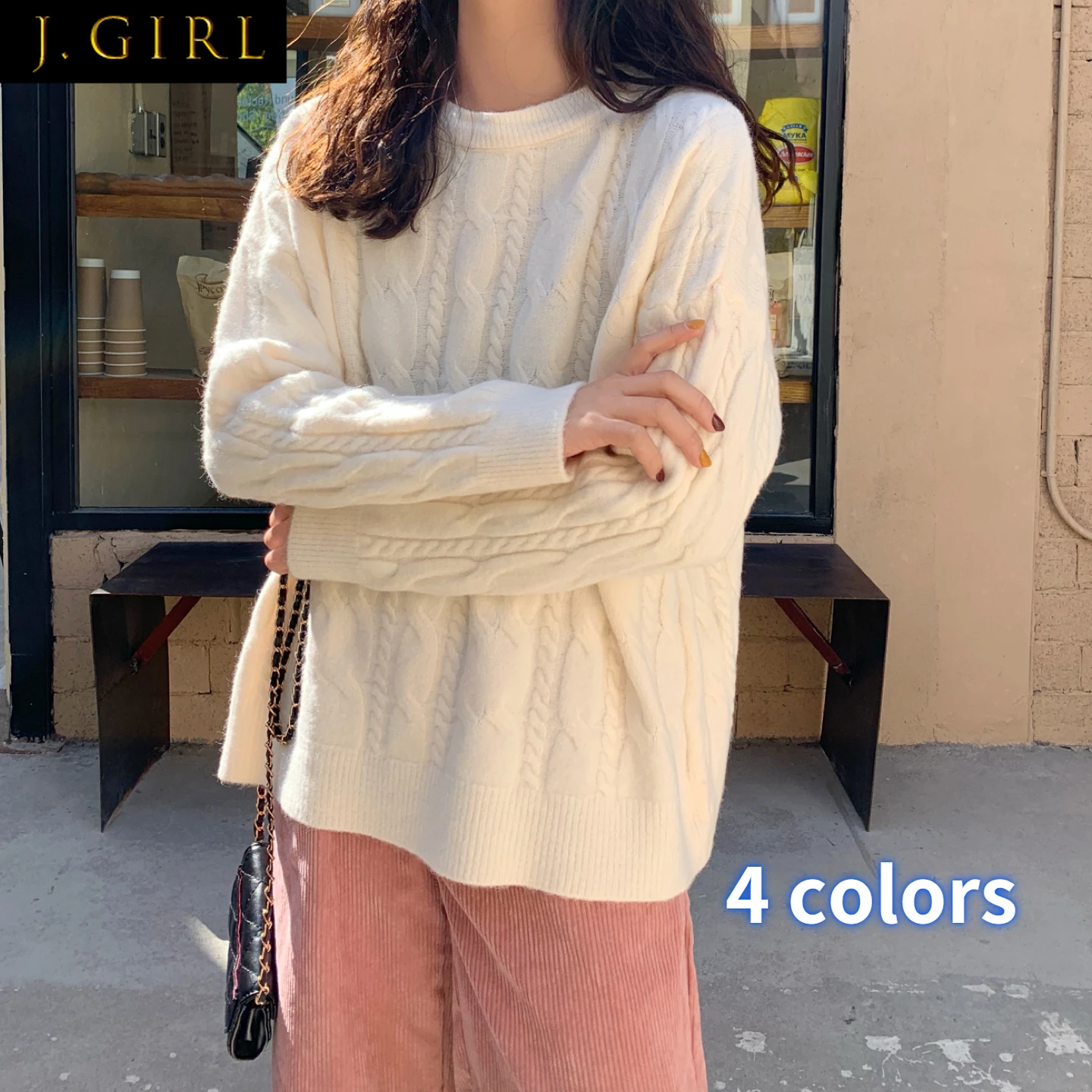 

Solid Pullovers Women Simple O-neck All-match Fashion Clothing Girls Warm Sweater Stylish Loose Vintage Colorful Cozy Popular