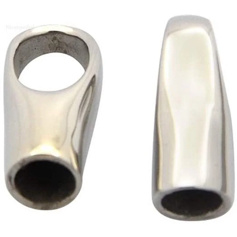 

About 2pcs 304 Stainless Steel Cord Ends Silver Color Findings Leather Cord End Cap for DIY Jewelry Making 18x9x7mm
