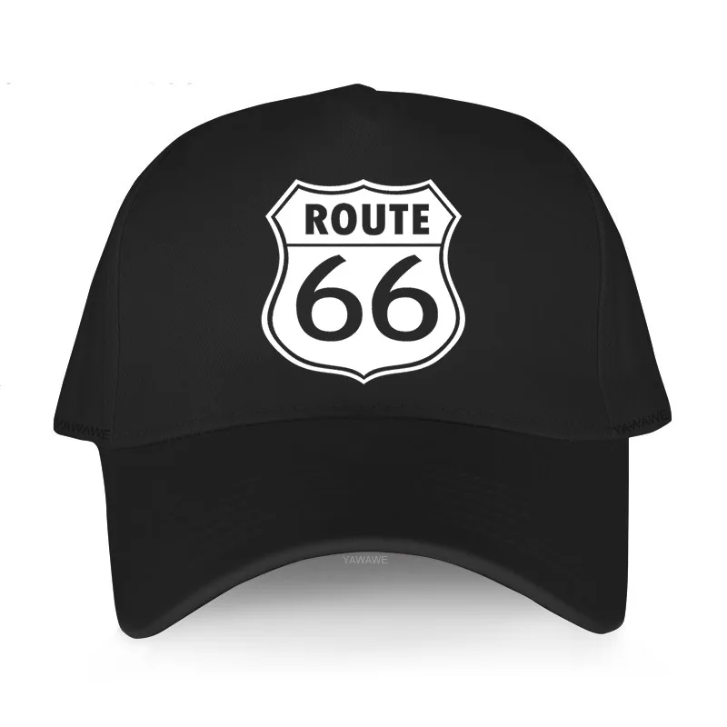 

Men's summer baseball cap black Adjuatable Hat casual style ROUTE 66 Men Fashion cotton printed Hats brand yawawe Cap female