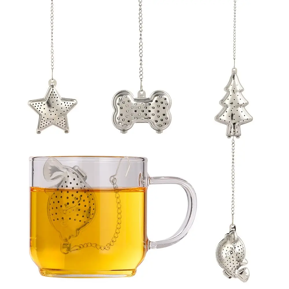 

Cute Hook Chain Strainer Stainless Mesh Tea Ball Infuser Loose Leaf Tea Infuser Small Tea Filter