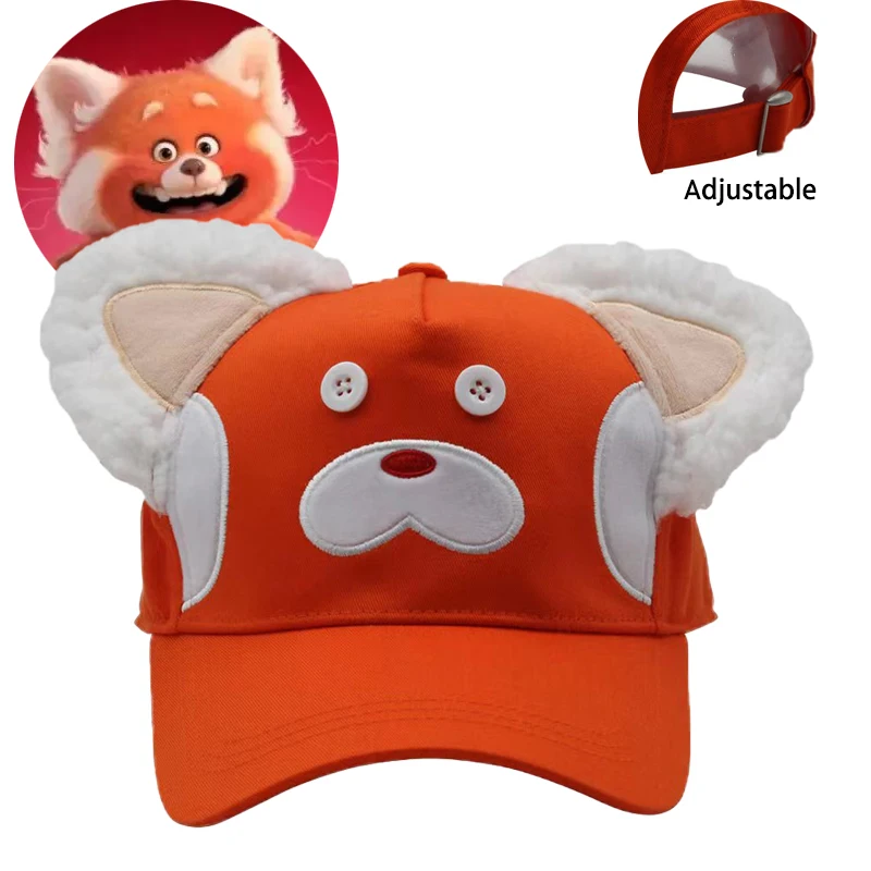 

Turning Red Hat Cosplay Red Bear Xiao Mei Hat Baseball Cap Turning Red Cartoon Figure Accessorie Party Gift