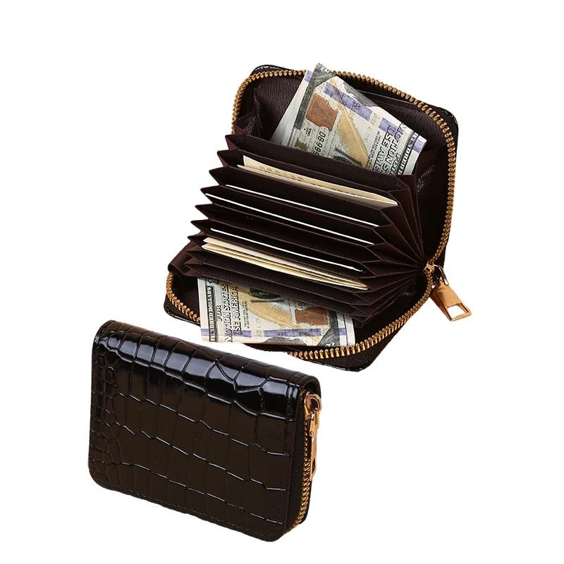 

Multi-card Credit Card Holder Document Bag Wallet Card Bag Women Zipper Wallets PU Leather Coin Money Purse Wallet for Men