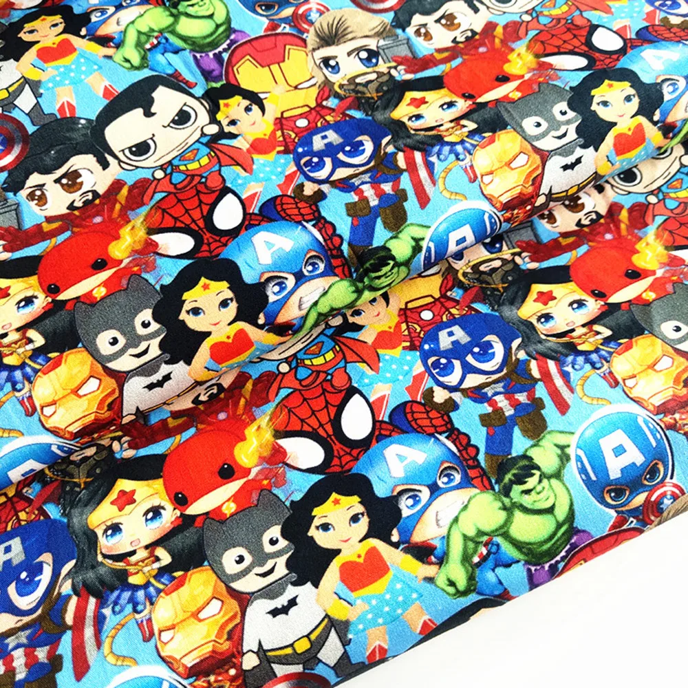 

High Quality Super Cartoon Characters Printed Cotton Fabric Good Color Fastness Tissu In The Meter
