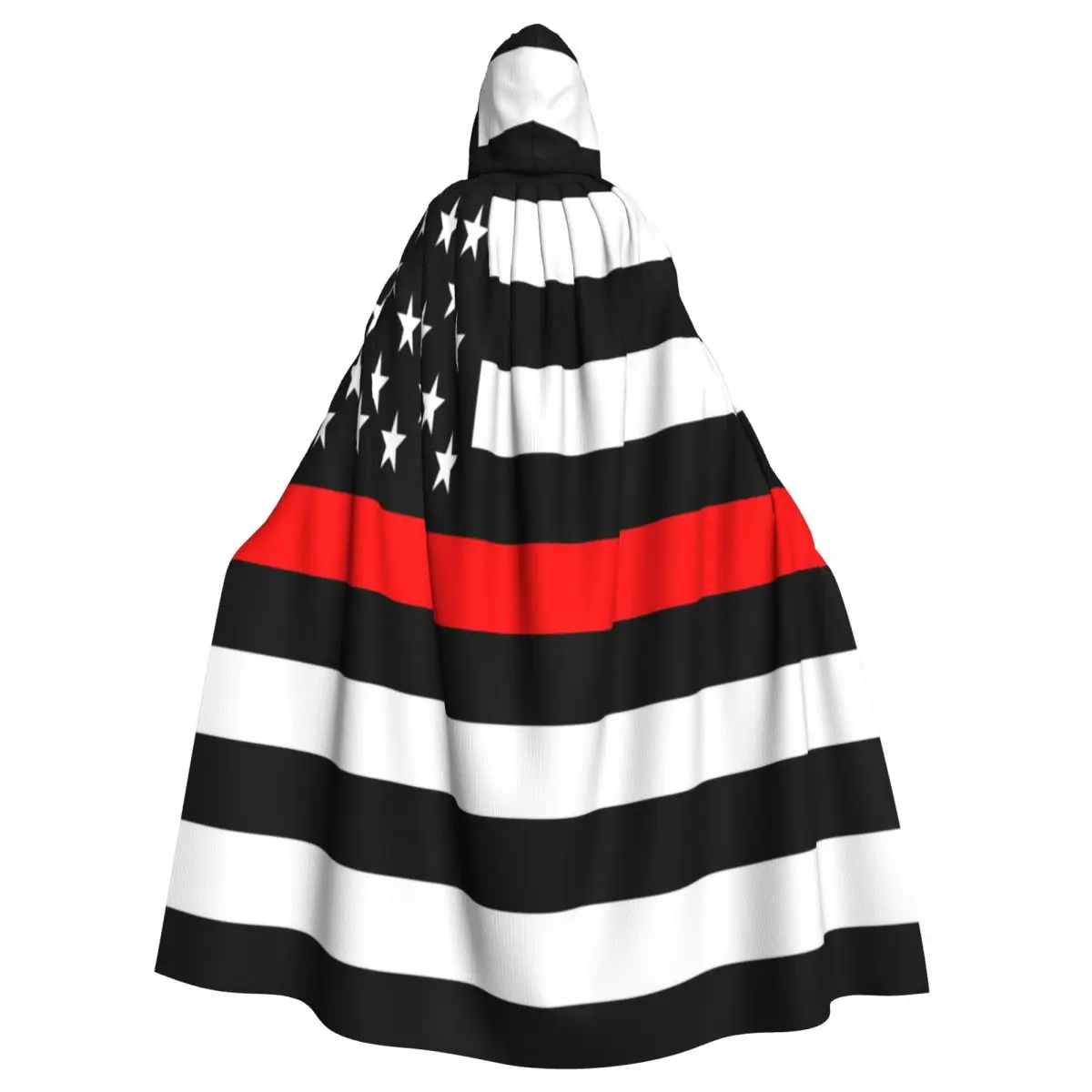 

Унисекс, стиль ведьмы, реверсивная накидка с капюшоном для взрослых, вампиров, американский Тонкий красный флаг