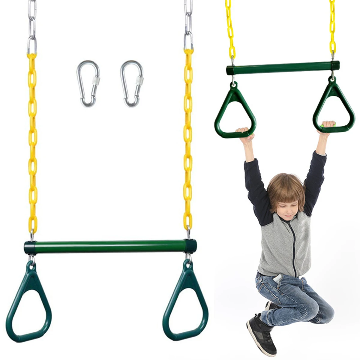 

Children Swing Rings Fitness Hanging Accessories Adults Kids Sports Toys Exercise Indoor Adjustable Handshake Baby Fitness Ring