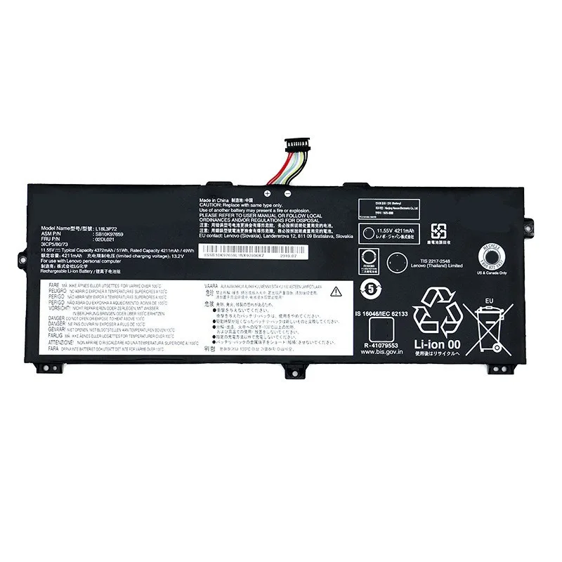 Фото Для Lenovo ThinkPad X390 аккумулятор для ноутбука L18L3P72 L18M3P72 02DL021 Высококачественная сменная батарея большой емкости №5