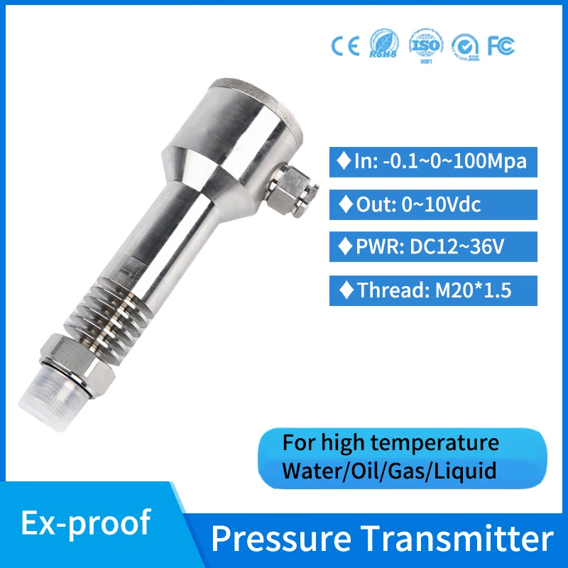 All Stainless Steel 0 10v IP67 Explosion proof Pressure Transmitter Fuel Tank High temperature 600bar Pressure Transmitter