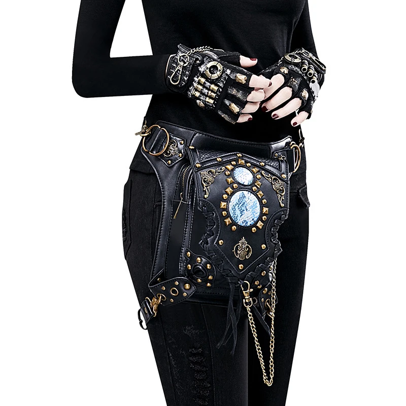 

Unisex Steampunk Bag Steam Punk Retro Rock Gothic Goth Shoulder Waist Bags Packs Victorian Chain Bags Drop Leg Thigh Holster Bag
