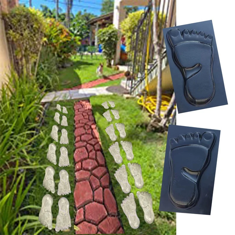 

Outdoor Stepping Stone, Concrete Molds And Forms, 2 Packs Footprint Cement Paver Mold, Garden Sculptures & Statues Easy Install