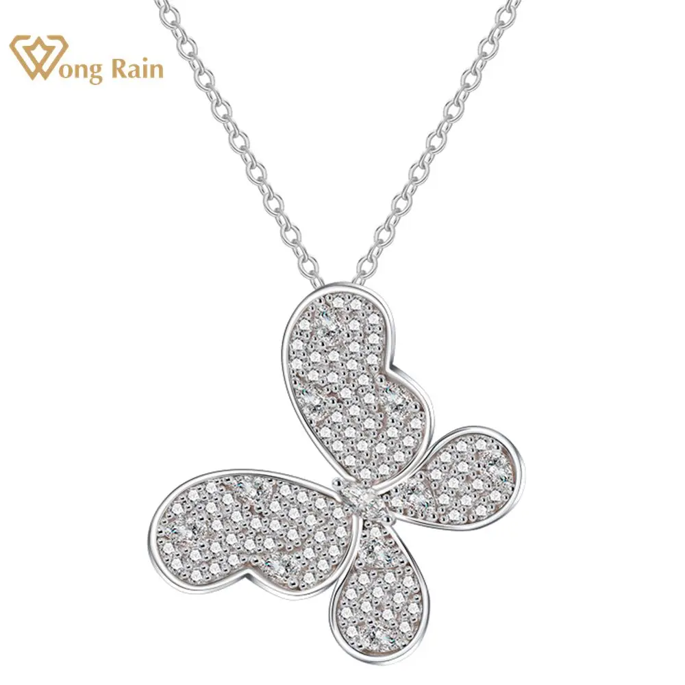 

Vintage Romantic 925 Sterling Silver Butterfly Lab Sapphire Gemstone Women Necklace Pendant Fine Jewelry Party Gifts Wholesale