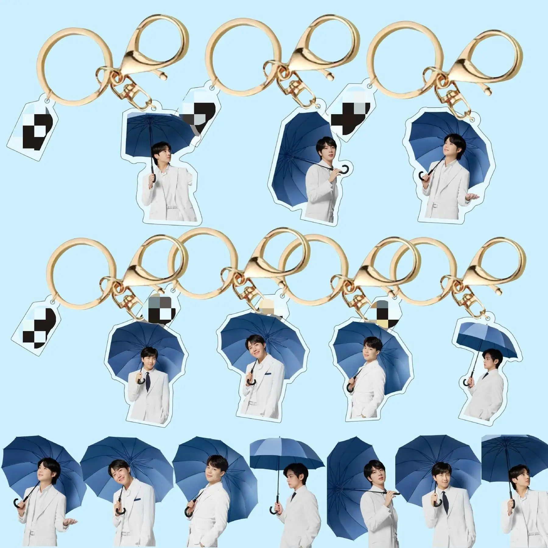 

KPOP bangtan boys Acrylic doll model key chain Car accessories Jewelry backpack beautifully decorated pendant Gifts SUGA JIMIN V