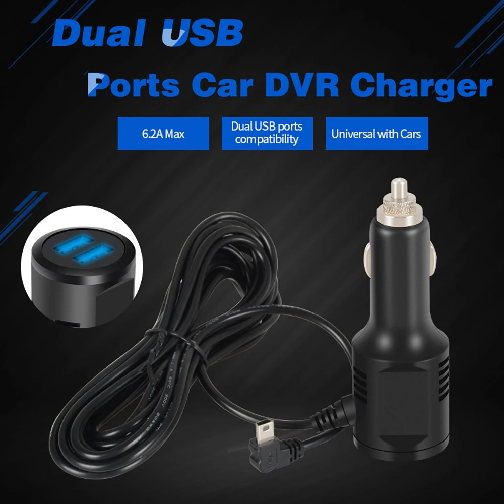 

Universal Car Truck Dual Ports USB Charger For Mobile Phone Car DVR Game Devices GPS Tracker 2 Charging Ports For Most Vehicles