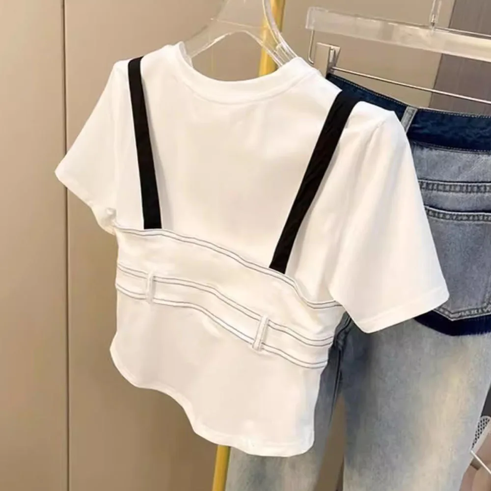 Модные лоскутные женские топы и футболки 2024 подиум роскошный известный бренд