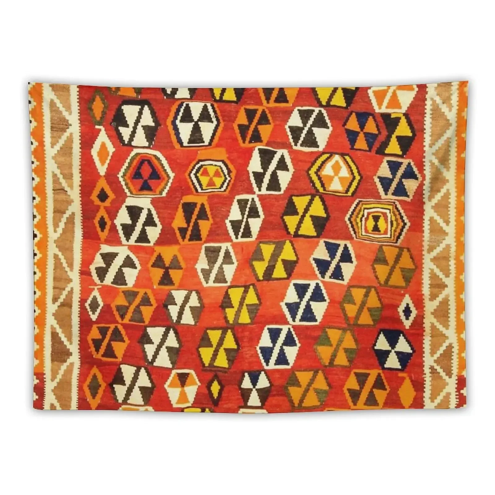 Винтажный гобелен с принтом Shiraz Kilim в виде грибов для стен