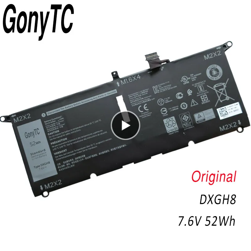 Фото DXGH8 Аккумулятор для ноутбука Dell XPS 13 9380 9370 7390 для Dell Inspiron 7390 2-в-1 7490 G8VCF H754V 0H754V P82G HK6N5 P114G P115 №1