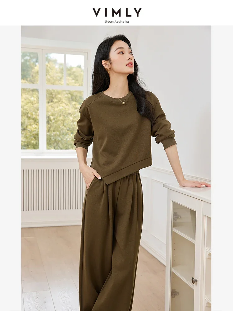 Костюм VIMLY Женский Повседневный Модный свитшот с асимметричным вырезом на