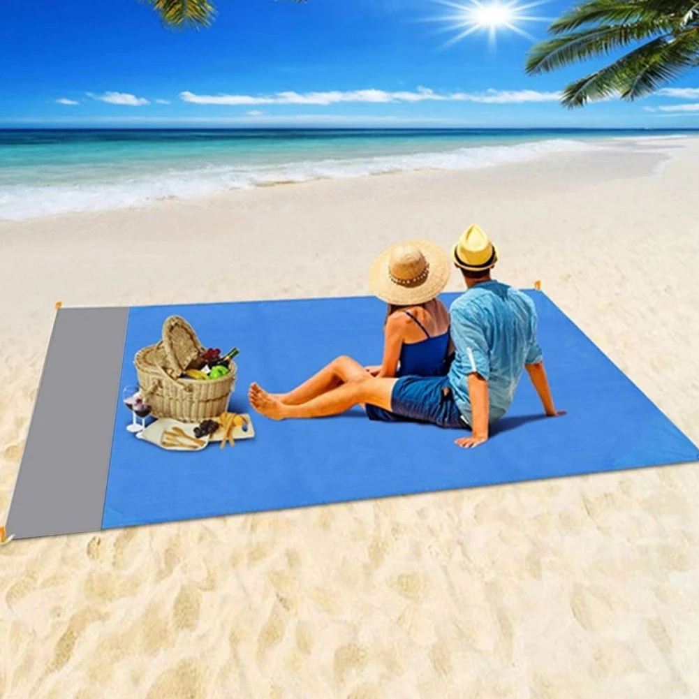 

2x1.4 m Waterproof Pocket Beach Blanket Folding Camping Mat Sand Proof Beach Mat Sand Free Picnic Blanket Outdoor Portable NEW
