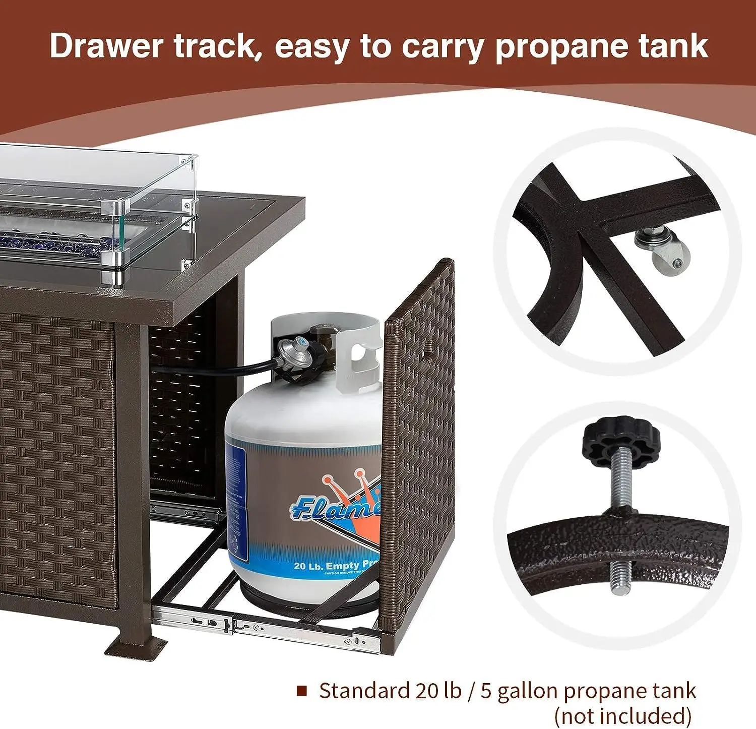 Уличная газовая костра 4 дюйма с автоматическим зажиганием 50000 BTU со стеклянным