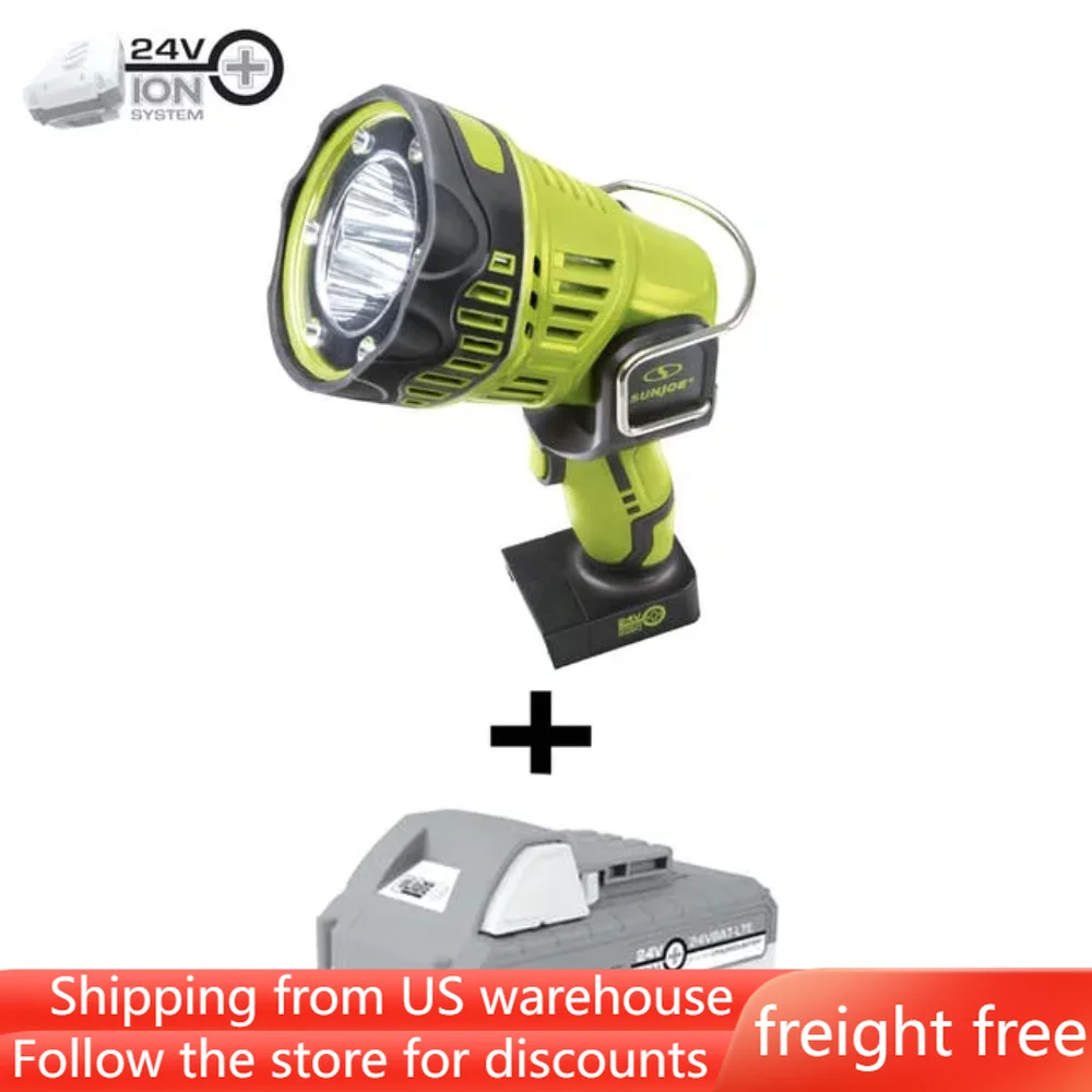 

24V Handheld Flashlight/Spotlight/Flood Kit, 700 Yard Reach, 5 Light Modes, 2.0-Ah Battery & Charger,freight free