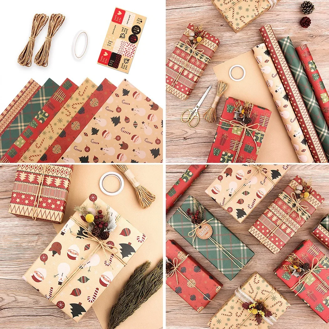 

6 шт., декоративные открытки для упаковки подарков, 50 х76 см