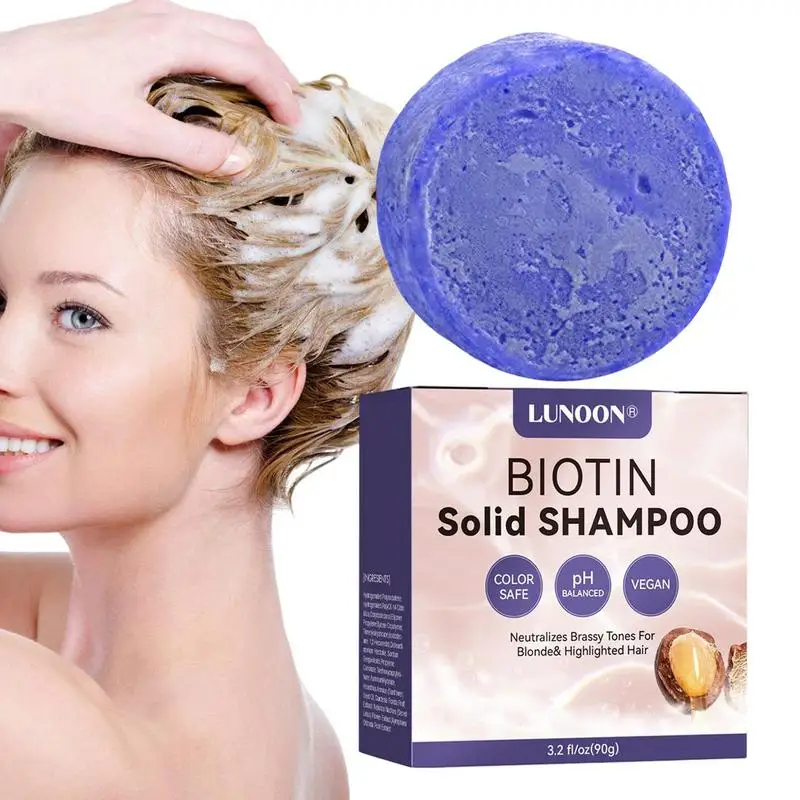 

Purple Shampoo Soap For Blonde Hair And Silver Hair 90g Colored Hair Care Sulfate Free Solid Moisturizing Purple Conditioner Bar