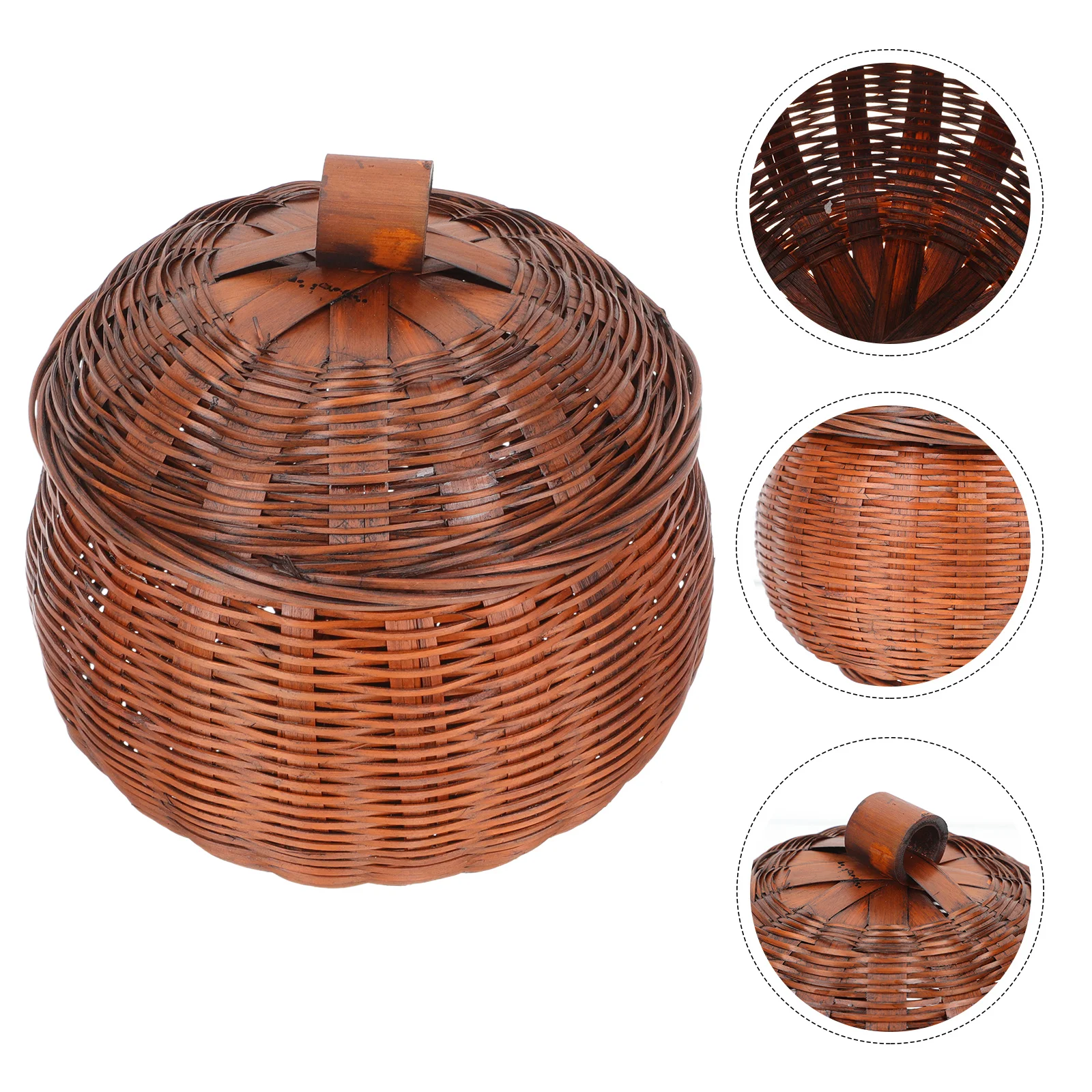 

Retro Pumpkin Basket Convenient Fruit Storage Egg Accessories Desktop Holder Daily Use Wooden Wear-resistant Multi-function