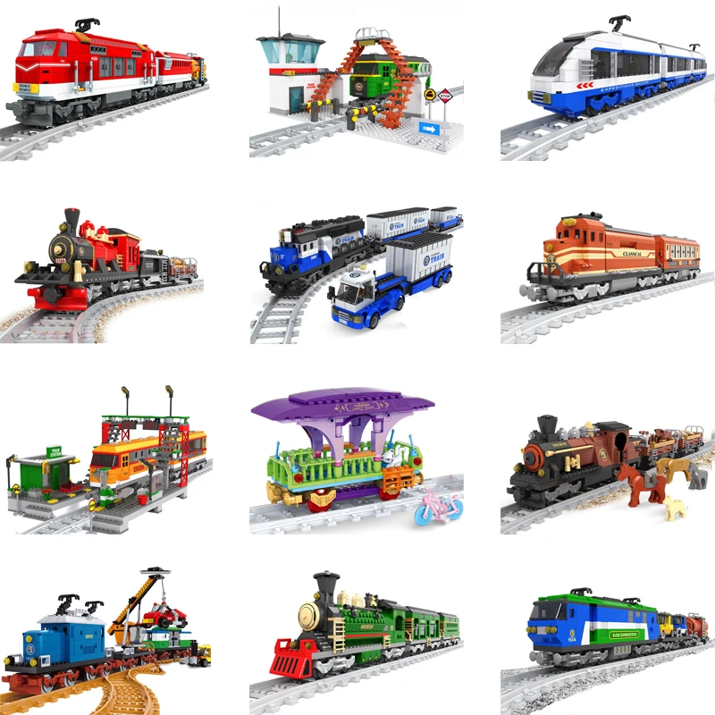 Модель грузового поезда Ausini пассажирский поезд железнодорожный трек локомотив