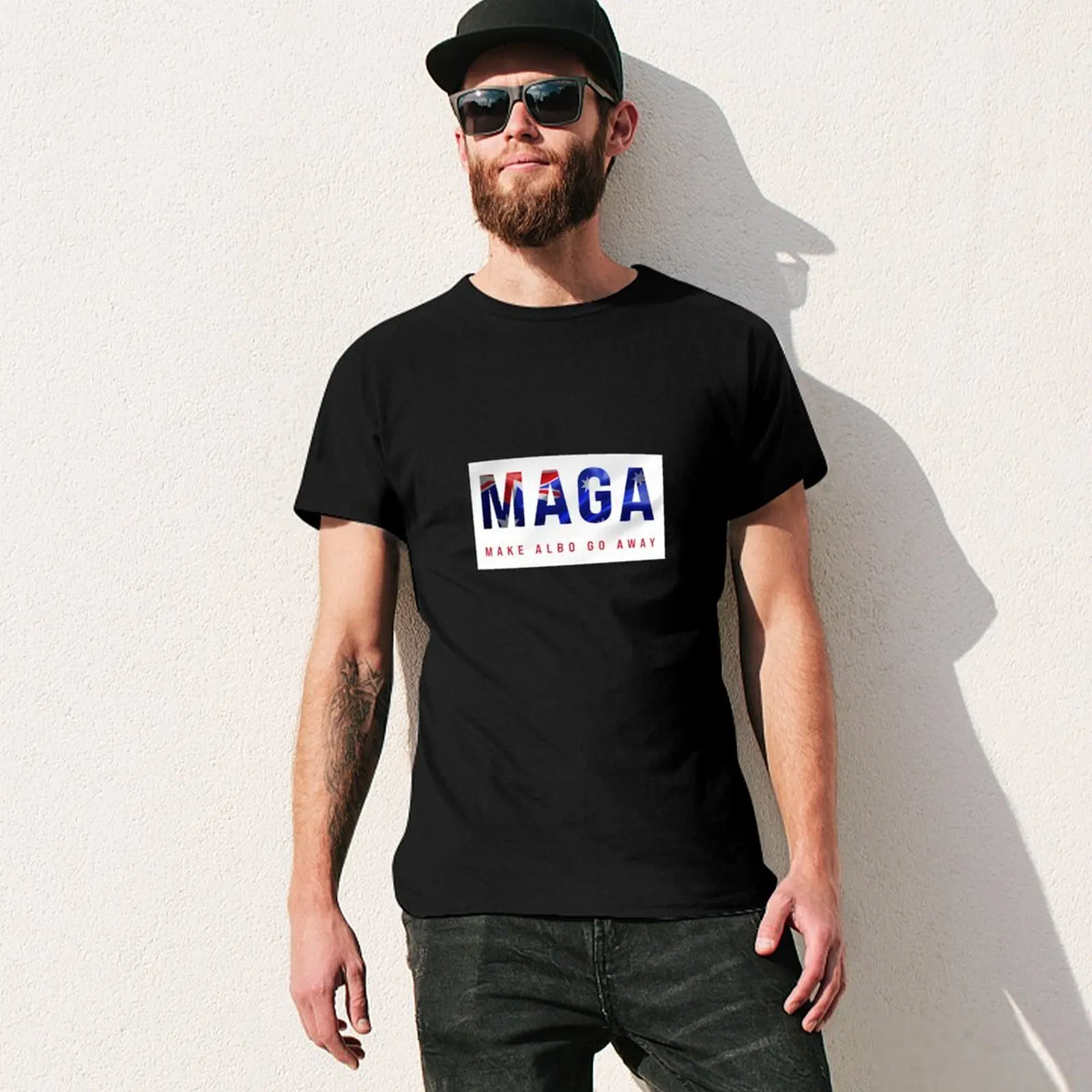 MAGA: футболка Make Albo Go Away одежда с рисунком labubu футболки для мужчин хлопок