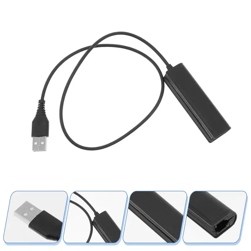

USB Plug Computer PC Laptop To RJ9 Female Adapter Cable Cord for Headset