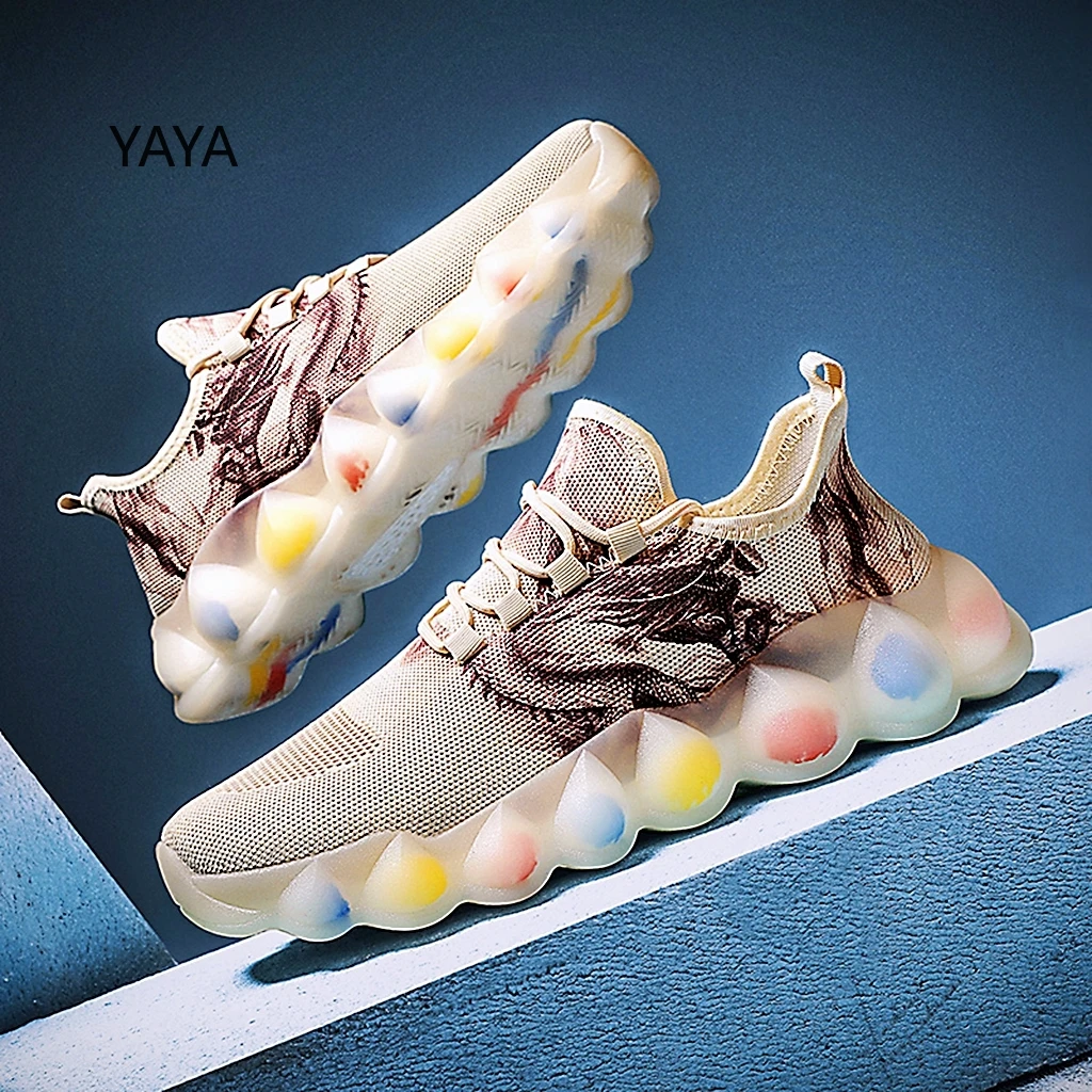 

Мужская обувь, новинка весны 2022, кроссовки для бега, Спортивная прогулочная обувь, мужские кроссовки, повседневная обувь на прозрачной подо...