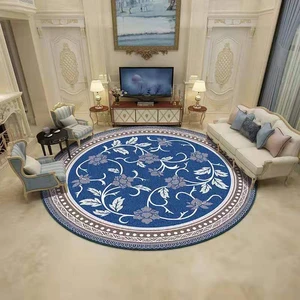 American Retro Round Carpet for Living Room Rugs for Bedroom Household Hanging Basket Mat  Antiskid Computer Chair Circular Mat