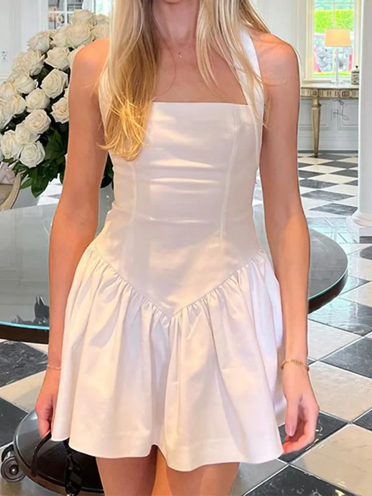 Черное мини-платье Yezw из полиэстера и хлопка