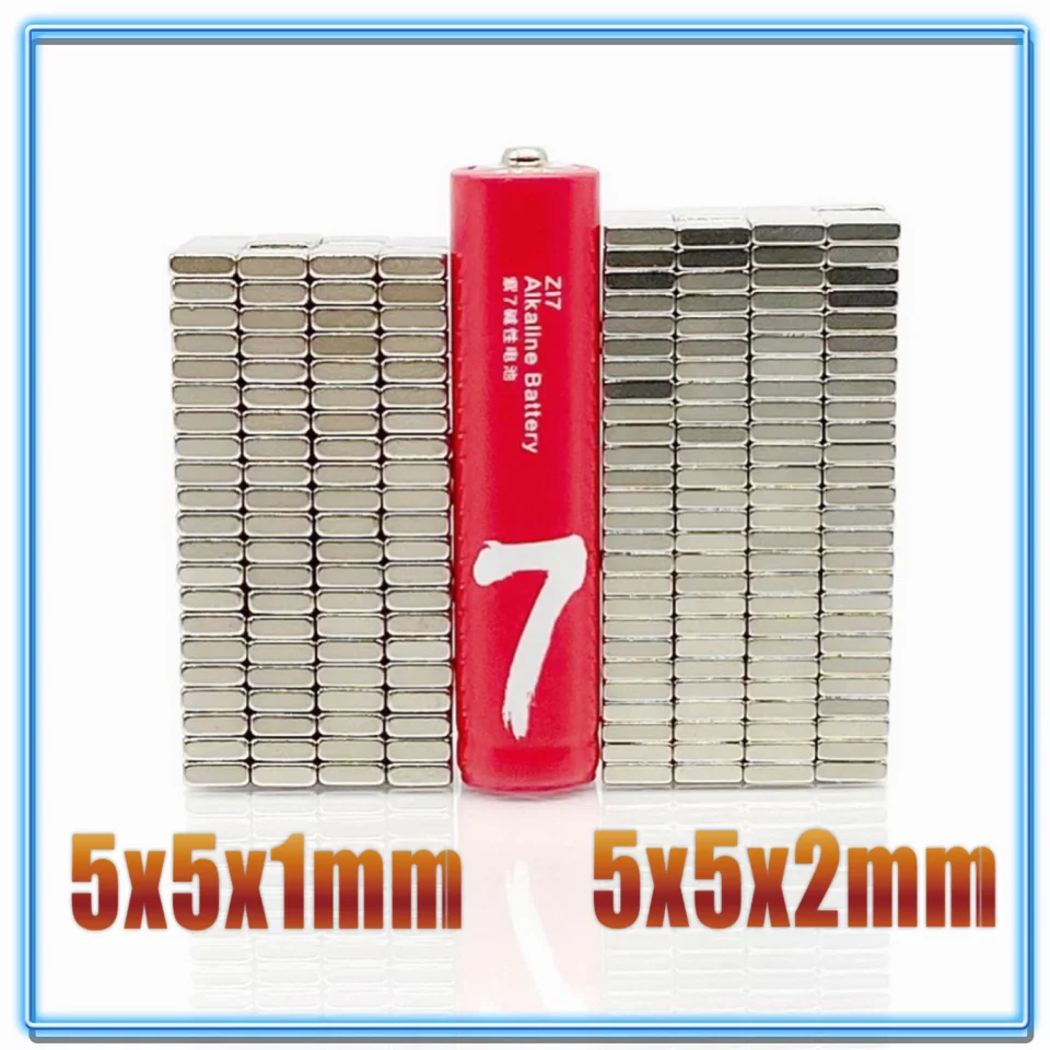 20-200pcs/lot magnet 5x5x1 5x5x2 N35 Strong Square NdFeB Rare Earth Magnet 5*5*1 5*5*2 Neodymium Magnets 5*5*1 5x5x1.5