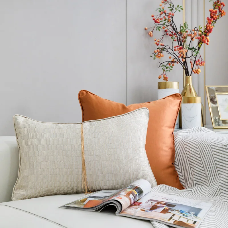 

Наволочка DUNXDECO с геометрическим рисунком цвета слоновой кости, декоративная поясная наволочка, современный роскошный элегантный художественный классический диван-стул