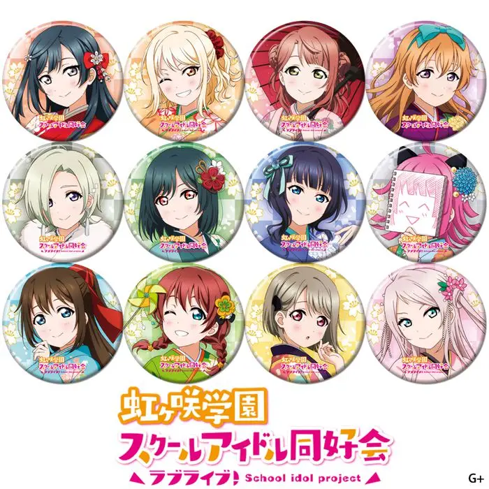 

Anime Love Live Tennoji Rina Asaka Karin Yuki Setsuna 58mm Figure Badge Round Brooch Pin Gifts Kids Collection Toy 1632